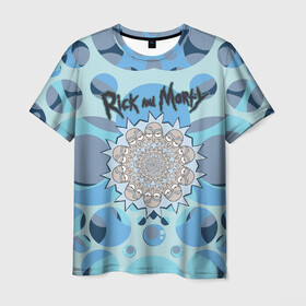 Мужская футболка 3D с принтом Rick and Morty в Петрозаводске, 100% полиэфир | прямой крой, круглый вырез горловины, длина до линии бедер | kaleidoscope | rick and morty | vdpartat | рик и морти