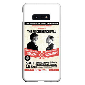 Чехол для Samsung S10E с принтом The reichenbach fall в Петрозаводске, Силикон | Область печати: задняя сторона чехла, без боковых панелей | 221b | bbc | benedict cumberbatch | john watson | mark gatiss | martin freeman | sherlock holmes | steven moffat | бейкер | джон ватсон | мориарти | стрит | шерлок