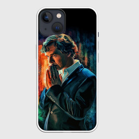 Чехол для iPhone 13 с принтом Sherlock в Петрозаводске,  |  | 221b | bbc | benedict cumberbatch | john watson | mark gatiss | martin freeman | sherlock holmes | steven moffat | бейкер | джон ватсон | мориарти | стрит | шерлок