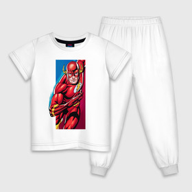 Детская пижама хлопок с принтом Flash, Justice League в Петрозаводске, 100% хлопок |  брюки и футболка прямого кроя, без карманов, на брюках мягкая резинка на поясе и по низу штанин
 | dc comics | flash | justice league | superhero | лига справедливости | флэш