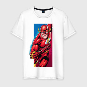 Мужская футболка хлопок с принтом Flash, Justice League в Петрозаводске, 100% хлопок | прямой крой, круглый вырез горловины, длина до линии бедер, слегка спущенное плечо. | dc comics | flash | justice league | superhero | лига справедливости | флэш