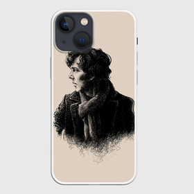 Чехол для iPhone 13 mini с принтом Sherlock в Петрозаводске,  |  | Тематика изображения на принте: 221b | bbc | benedict cumberbatch | john watson | mark gatiss | martin freeman | sherlock holmes | steven moffat | бейкер | джон ватсон | мориарти | стрит | шерлок