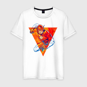 Мужская футболка хлопок с принтом Flash, Justice League в Петрозаводске, 100% хлопок | прямой крой, круглый вырез горловины, длина до линии бедер, слегка спущенное плечо. | dc comics | flash | justice league | superhero | лига справедливости | флэш