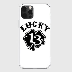 Чехол для iPhone 12 Pro Max с принтом Lucky в Петрозаводске, Силикон |  | 13 | lucky | клевер | надпись | цифры | число