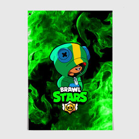 Постер с принтом Brawl Stars LEON в Петрозаводске, 100% бумага
 | бумага, плотность 150 мг. Матовая, но за счет высокого коэффициента гладкости имеет небольшой блеск и дает на свету блики, но в отличии от глянцевой бумаги не покрыта лаком | 8 bit | 8 бит | brawl | brawl stars | crow | leon | stars | бравл | бравл старс | браво старс | игра | компьютерная | кров | леон | огонь | онлайн | пламя | старс