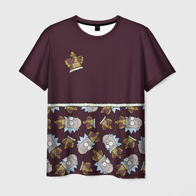 Мужская футболка 3D с принтом King of S#!T в Петрозаводске, 100% полиэфир | прямой крой, круглый вырез горловины, длина до линии бедер | 4сезон | rick and morty | мультсериал | рик и морти