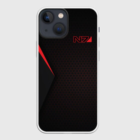 Чехол для iPhone 13 mini с принтом Mass Effect N7 в Петрозаводске,  |  | andromeda | bioware | n7 | shepard | shooter | геты | жнецы | инженер | масс эффект | разведчик | солдат | страж | цербер | штурмовик | шутер