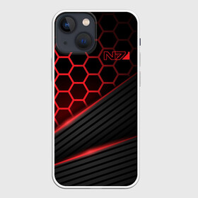 Чехол для iPhone 13 mini с принтом Mass Effect N7 в Петрозаводске,  |  | andromeda | bioware | n7 | shepard | shooter | геты | жнецы | инженер | масс эффект | разведчик | солдат | страж | цербер | штурмовик | шутер
