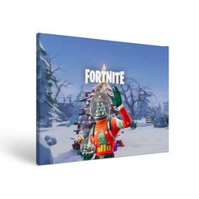 Холст прямоугольный с принтом Fortnite Новогодний в Петрозаводске, 100% ПВХ |  | christmas | epic games | fortnite | игры | новый год | рождество | фортнайт