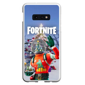 Чехол для Samsung S10E с принтом Fortnite Новогодний в Петрозаводске, Силикон | Область печати: задняя сторона чехла, без боковых панелей | christmas | epic games | fortnite | игры | новый год | рождество | фортнайт