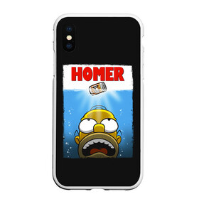 Чехол для iPhone XS Max матовый с принтом Homer в Петрозаводске, Силикон | Область печати: задняя сторона чехла, без боковых панелей | Тематика изображения на принте: bart | beer | family | homer | jaws | lisa | maggie | marge | shark | simpson | simpsons | thesimpsons | акула | барт | гомер | лиза | мардж | мегги | семья | симпсоны | челюсти