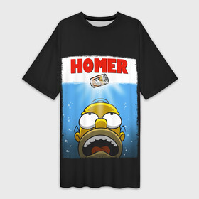 Платье-футболка 3D с принтом Homer в Петрозаводске,  |  | bart | beer | family | homer | jaws | lisa | maggie | marge | shark | simpson | simpsons | thesimpsons | акула | барт | гомер | лиза | мардж | мегги | семья | симпсоны | челюсти