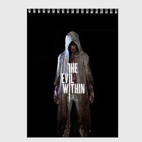 Скетчбук с принтом The evil within в Петрозаводске, 100% бумага
 | 48 листов, плотность листов — 100 г/м2, плотность картонной обложки — 250 г/м2. Листы скреплены сверху удобной пружинной спиралью | Тематика изображения на принте: theevilwithin | игра | рувик | хоррор