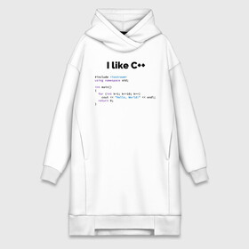 Платье-худи хлопок с принтом Мне нравится C++ в Петрозаводске,  |  | c++ | программирование | программирования | программист | язык
