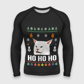 Мужской рашгард 3D с принтом Woman Yelling at Cat в Петрозаводске,  |  | Тематика изображения на принте: cat | cats | christmas | mem | meme | memes | new year | xmas | вязаный | женщина | кот | кричит | мем | мемы | на кота | новый год | рождество | свитер