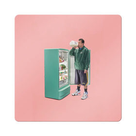Магнит виниловый Квадрат с принтом Адам Сэндлер в Петрозаводске, полимерный материал с магнитным слоем | размер 9*9 см, закругленные углы | actor | adam sandler | comedian | адам сэндлер | актер | комедиант