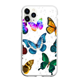 Чехол для iPhone 11 Pro Max матовый с принтом Разноцветные бабочки в Петрозаводске, Силикон |  | Тематика изображения на принте: бабочки | бабочки и роса | красивые бабочки. | много бабочек | разноцветные бабочки | цветные бабочки