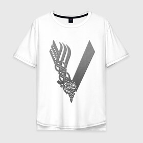 Мужская футболка хлопок Oversize с принтом vikings в Петрозаводске, 100% хлопок | свободный крой, круглый ворот, “спинка” длиннее передней части | nord | north | vikings | викинги | норвегия | север | скандинавия