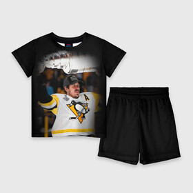 Детский костюм с шортами 3D с принтом Евгений Малкин в Петрозаводске,  |  | hockey | malkin | nhl | penguins | pittsburgh | pittsburgh penguins | евгений малкин | малкин | нхл | пингвинз | питтсбург | питтсбург пингвинз | россия | сборная россии | спорт | хоккей | шайба