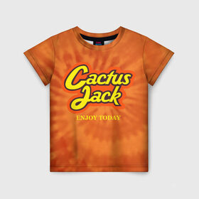 Детская футболка 3D с принтом Cactus Jack в Петрозаводске, 100% гипоаллергенный полиэфир | прямой крой, круглый вырез горловины, длина до линии бедер, чуть спущенное плечо, ткань немного тянется | reeses puffs | travis scott | джэк | кактус | трэвис скотт