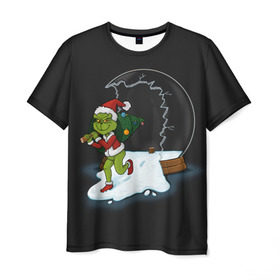 Мужская футболка 3D с принтом The Grinch в Петрозаводске, 100% полиэфир | прямой крой, круглый вырез горловины, длина до линии бедер | Тематика изображения на принте: 