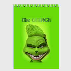 Скетчбук с принтом Grinch Face в Петрозаводске, 100% бумага
 | 48 листов, плотность листов — 100 г/м2, плотность картонной обложки — 250 г/м2. Листы скреплены сверху удобной пружинной спиралью | Тематика изображения на принте: christmas | claus | grinch stole | how the | jingle | merry | santa | гринч | гуманоид | диккенс | ктоград | олени | рождество | снежинки | чарльз