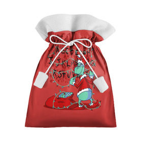 Подарочный 3D мешок с принтом Гринч в Петрозаводске, 100% полиэстер | Размер: 29*39 см | Тематика изображения на принте: christmas | claus | grinch stole | how the | jingle | merry | santa | гринч | гуманоид | диккенс | ктоград | олени | рождество | снежинки | чарльз