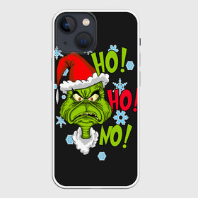 Чехол для iPhone 13 mini с принтом Grinch Face No No No в Петрозаводске,  |  | christmas | claus | grinch stole | how the | jingle | merry | santa | гринч | гуманоид | диккенс | ктоград | олени | рождество | снежинки | чарльз
