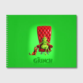 Альбом для рисования с принтом The Grinch в Петрозаводске, 100% бумага
 | матовая бумага, плотность 200 мг. | Тематика изображения на принте: christmas | claus | grinch stole | how the | jingle | merry | santa | гринч | гуманоид | диккенс | ктоград | олени | рождество | снежинки | чарльз