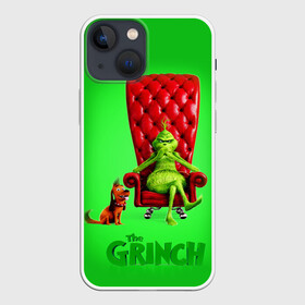 Чехол для iPhone 13 mini с принтом The Grinch в Петрозаводске,  |  | christmas | claus | grinch stole | how the | jingle | merry | santa | гринч | гуманоид | диккенс | ктоград | олени | рождество | снежинки | чарльз