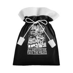 Подарочный 3D мешок с принтом Fuck the police в Петрозаводске, 100% полиэстер | Размер: 29*39 см | Тематика изображения на принте: hooligan | police | протест