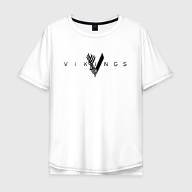 Мужская футболка хлопок Oversize с принтом VIKINGS. в Петрозаводске, 100% хлопок | свободный крой, круглый ворот, “спинка” длиннее передней части | 