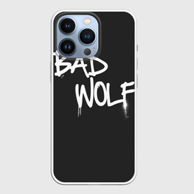 Чехол для iPhone 13 Pro с принтом Bad wolf в Петрозаводске,  |  | Тематика изображения на принте: bbc | dimension | dr who | jenna coleman | jodie whittaker | matt smith | relative | resolution | space | tardis | the doctor | time | галлифрей | джоди уиттакер | доктор кто | тардис