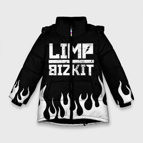 Зимняя куртка для девочек 3D с принтом Limp Bizkit в Петрозаводске, ткань верха — 100% полиэстер; подклад — 100% полиэстер, утеплитель — 100% полиэстер. | длина ниже бедра, удлиненная спинка, воротник стойка и отстегивающийся капюшон. Есть боковые карманы с листочкой на кнопках, утяжки по низу изделия и внутренний карман на молнии. 

Предусмотрены светоотражающий принт на спинке, радужный светоотражающий элемент на пуллере молнии и на резинке для утяжки. | bizkit | limp | limp bizkit | music | rock | бизкиты | лимп бизкит | лимпы | липкие письки | музыка | рок