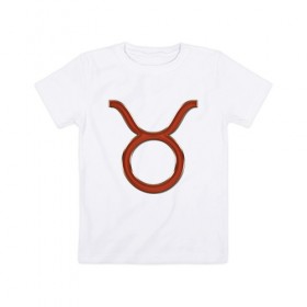 Детская футболка хлопок с принтом Телец (Taurus) в Петрозаводске, 100% хлопок | круглый вырез горловины, полуприлегающий силуэт, длина до линии бедер | 