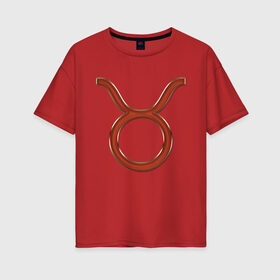 Женская футболка хлопок Oversize с принтом Телец (Taurus) в Петрозаводске, 100% хлопок | свободный крой, круглый ворот, спущенный рукав, длина до линии бедер
 | 