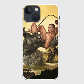 Чехол для iPhone 13 mini с принтом Aniki Fight Art в Петрозаводске,  |  | aniki | aquarell | art | billy | billy herrington | gachi | gachimuchi | van | акварель | аники | арт | вэн | гачи | гачибасс | гачимучи