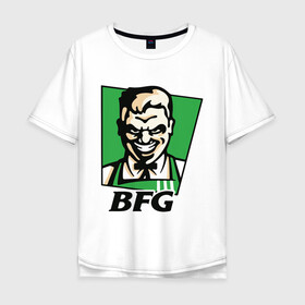Мужская футболка хлопок Oversize с принтом BFG в Петрозаводске, 100% хлопок | свободный крой, круглый ворот, “спинка” длиннее передней части | bfg | doom | doom eternal | дум