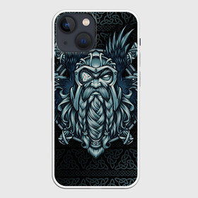 Чехол для iPhone 13 mini с принтом Odinn в Петрозаводске,  |  | good | viking | vikings | бог | викинг | викинги | воин | кельтское | один | плетение | русь | скандинавы | славяне | язычник