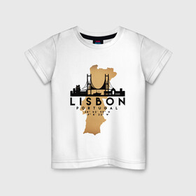 Детская футболка хлопок с принтом Лиссабон (Португалия) в Петрозаводске, 100% хлопок | круглый вырез горловины, полуприлегающий силуэт, длина до линии бедер | city | lisbon | portugal | ronaldo | travel | город | европа | карта | лиссабон | мир | португалия | приключение | путешествие | роналду | столица | страна | тиризм | турист | флаг