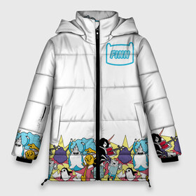 Женская зимняя куртка 3D с принтом Finn Adventure Time в Петрозаводске, верх — 100% полиэстер; подкладка — 100% полиэстер; утеплитель — 100% полиэстер | длина ниже бедра, силуэт Оверсайз. Есть воротник-стойка, отстегивающийся капюшон и ветрозащитная планка. 

Боковые карманы с листочкой на кнопках и внутренний карман на молнии | adventure time | dsgnosadchaya | vdosadir | бимо | время приключений | гантер | джейк | марселин | пендлтон уорд | пупырка | снежный король | финн
