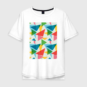 Мужская футболка хлопок Oversize с принтом Минимализм в Петрозаводске, 100% хлопок | свободный крой, круглый ворот, “спинка” длиннее передней части | геометрия | минимализм | треугольники
