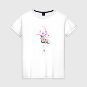 Женская футболка хлопок с принтом Танец Красок в Петрозаводске, 100% хлопок | прямой крой, круглый вырез горловины, длина до линии бедер, слегка спущенное плечо | балет | рисунок | танец | танец красок