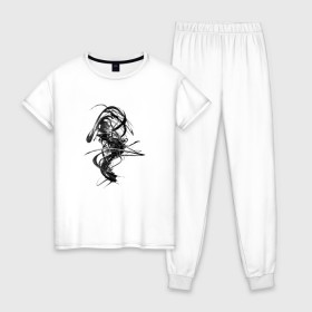 Женская пижама хлопок с принтом Темная Энергия в Петрозаводске, 100% хлопок | брюки и футболка прямого кроя, без карманов, на брюках мягкая резинка на поясе и по низу штанин | вихрь | темная энергия | тьма