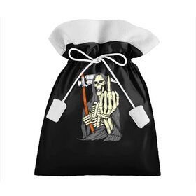 Подарочный 3D мешок с принтом Смерть в Петрозаводске, 100% полиэстер | Размер: 29*39 см | halloween | коса | скелет | хэллоуин | череп