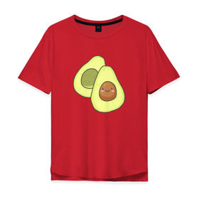 Мужская футболка хлопок Oversize с принтом Авокадо в Петрозаводске, 100% хлопок | свободный крой, круглый ворот, “спинка” длиннее передней части | авокадо | рисунок