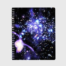 Тетрадь с принтом МЕТЕОРИТЫ в Петрозаводске, 100% бумага | 48 листов, плотность листов — 60 г/м2, плотность картонной обложки — 250 г/м2. Листы скреплены сбоку удобной пружинной спиралью. Уголки страниц и обложки скругленные. Цвет линий — светло-серый
 | galaxy | nasa | nebula | space | star | абстракция | вселенная | галактика | звезда | звезды | космический | наса | планеты