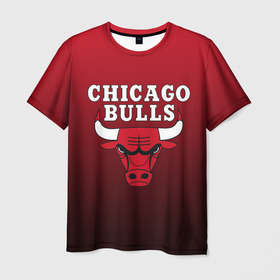 Мужская футболка 3D с принтом CHICAGO BULLS в Петрозаводске, 100% полиэфир | прямой крой, круглый вырез горловины, длина до линии бедер | Тематика изображения на принте: bulls | chicago | chicago bulls | nba | red bulls | usa | америка | быки | нба | сша | чикаго буллс