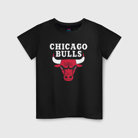 Детская футболка хлопок с принтом CHICAGO BULLS в Петрозаводске, 100% хлопок | круглый вырез горловины, полуприлегающий силуэт, длина до линии бедер | Тематика изображения на принте: bulls | chicago | chicago bulls | nba | red bulls | usa | америка | быки | нба | сша | чикаго буллс