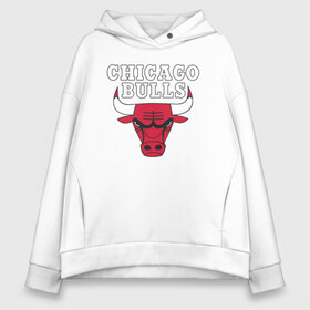 Женское худи Oversize хлопок с принтом CHICAGO BULLS в Петрозаводске, френч-терри — 70% хлопок, 30% полиэстер. Мягкий теплый начес внутри —100% хлопок | боковые карманы, эластичные манжеты и нижняя кромка, капюшон на магнитной кнопке | bulls | chicago | chicago bulls | nba | red bulls | usa | америка | быки | нба | сша | чикаго буллс